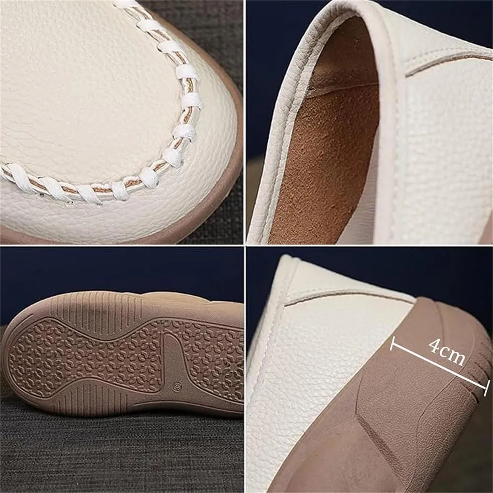 Biscalo Loafers for Women, Soft Soled Leather Corrective Loafers for Women, Comfortable Casual Walking Shoes