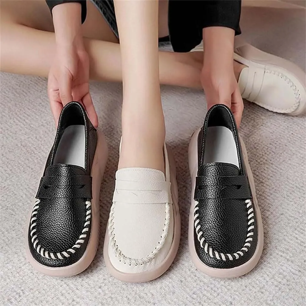 Biscalo Loafers for Women, Soft Soled Leather Corrective Loafers for Women, Comfortable Casual Walking Shoes