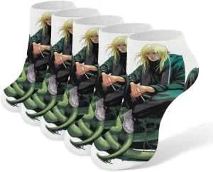Blonde Male And Snake Ankle Socks for Men & Women, 5 Pairs Breathable Soft Low Cut Socks, Stretch Sweat Wicking Sox