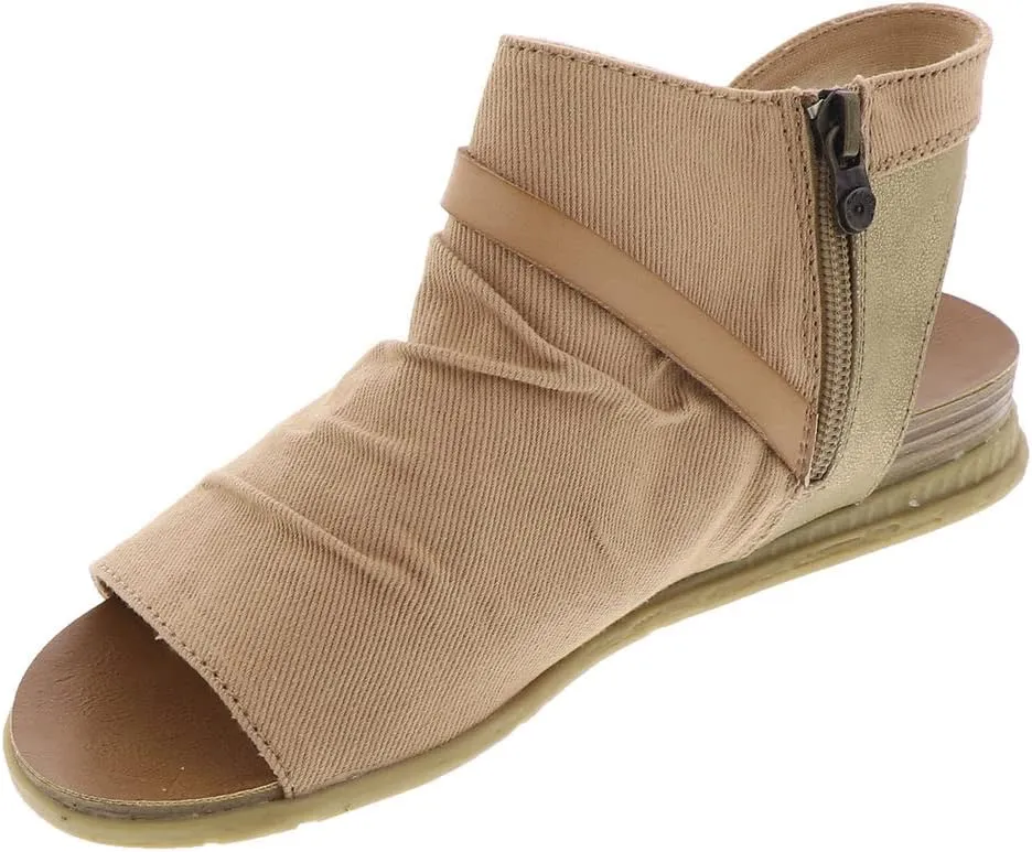 Blowfish Malibu Women's Black Wedge Sandals, Malibu Burn