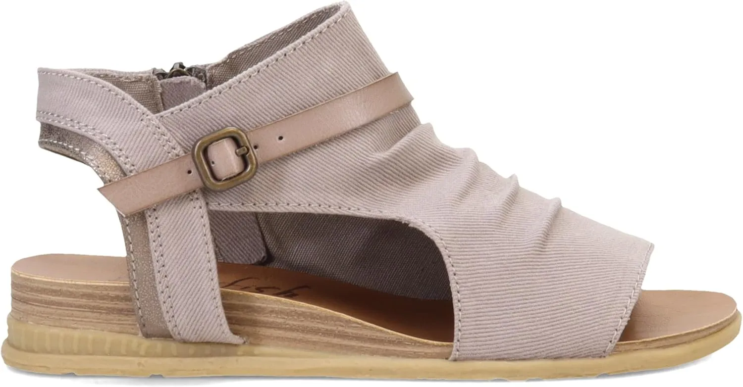 Blowfish Malibu Women's Black Wedge Sandals, Malibu Burn
