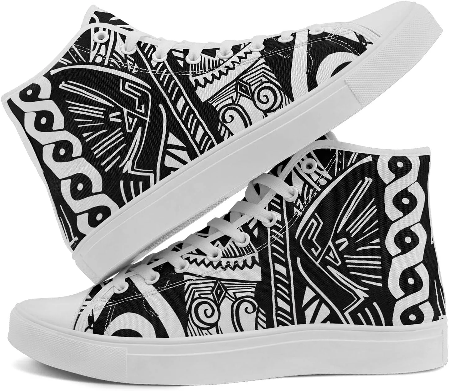 Bohemian High-Top Canvas Sneakers for Men Women – Breathable, Lightweight, Ethnic Casual Shoes with Durable Rubber Sole