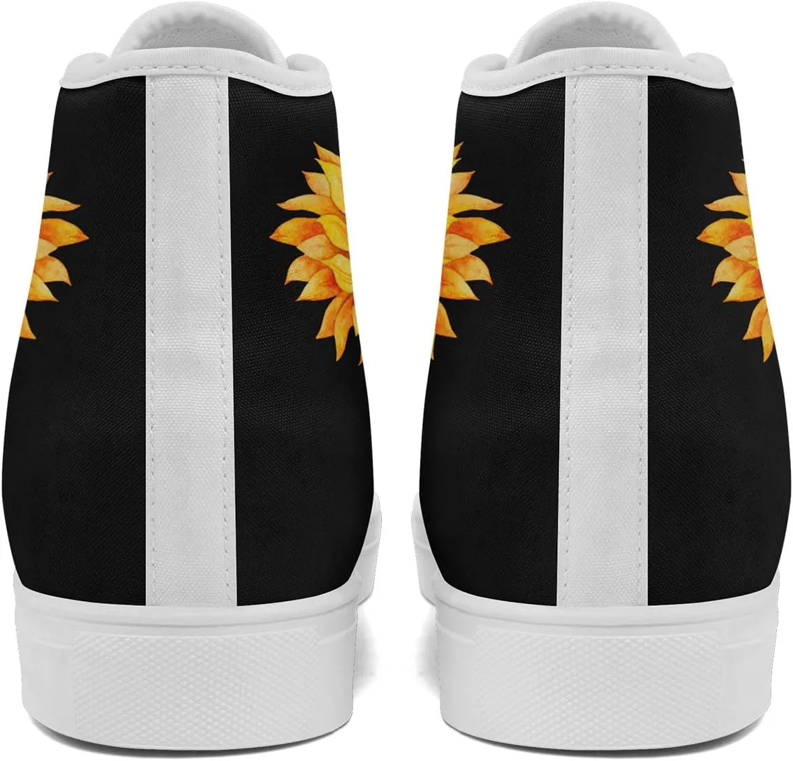 Boho High Top Canvas Shoes for Women Men Lightweight Comfortable Artistic Yoga Style Gift Lace-Up Casual Wear Sneakers