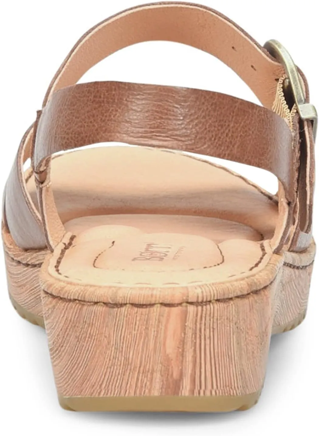 BORN Womens Buckle Leather Flatform Sandals