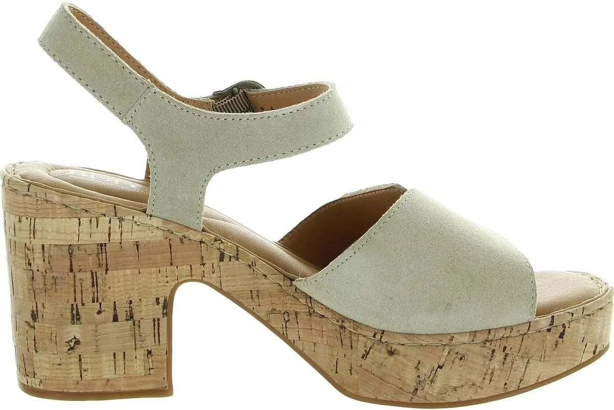 BORN Womens Buckle Leather Platform Sandals