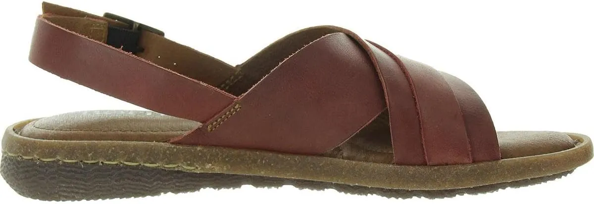 BORN Womens Marina Buckle Leather Flatform Sandals