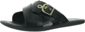 BORN Womens Marina Buckle Leather Flatform Sandals