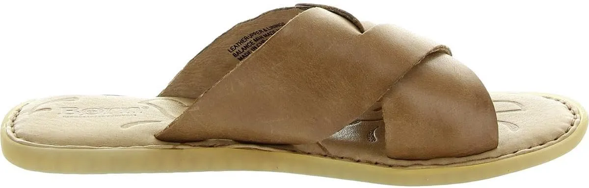 BORN Womens Marina Buckle Leather Flatform Sandals