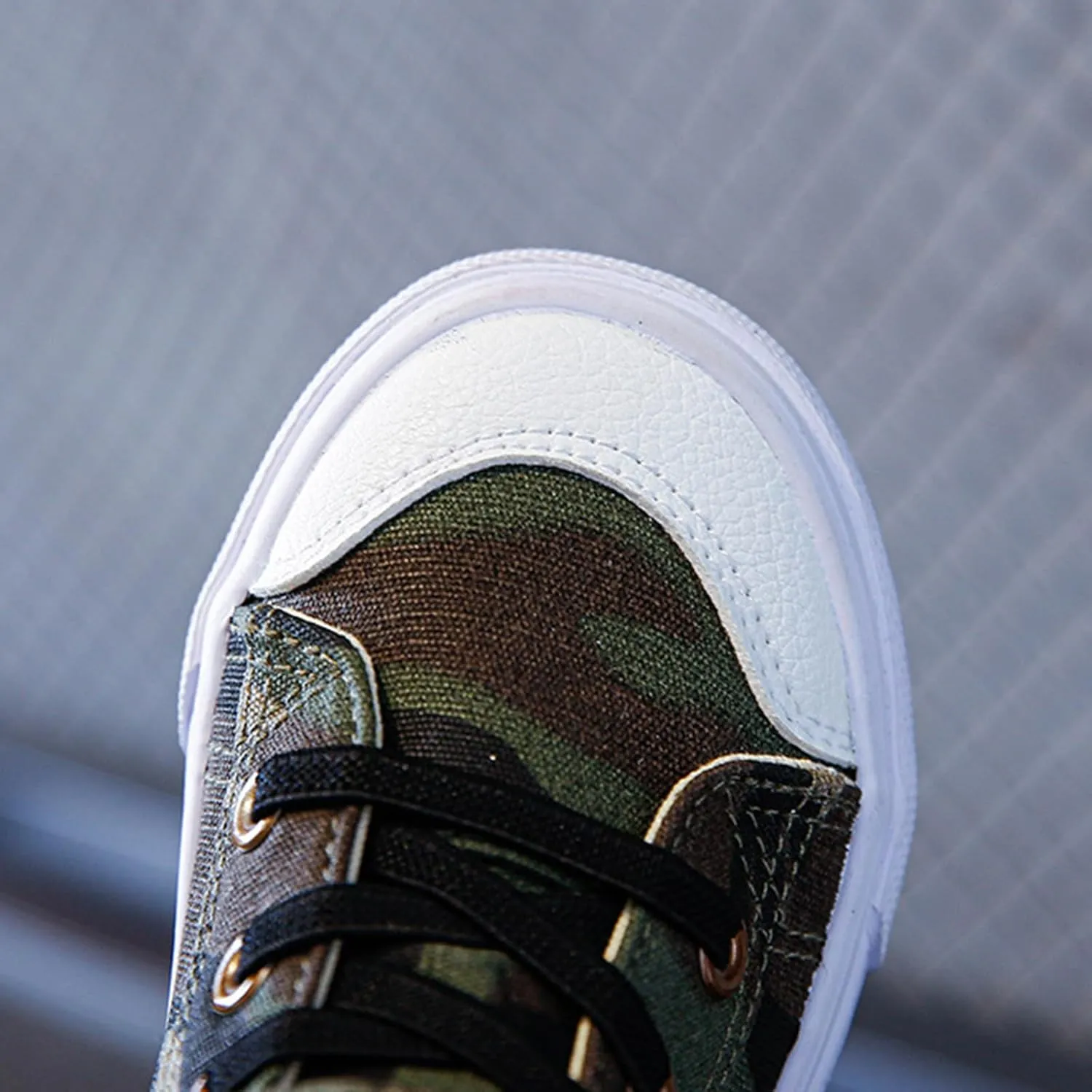 Boys High-top Canvas Shoes Kids Hook and Loops Casual Sneakers Non-Slip Sole Footwear