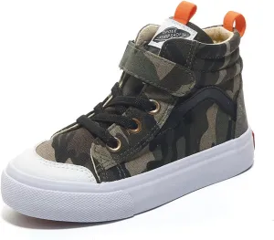 Boys High-top Canvas Shoes Kids Hook and Loops Casual Sneakers Non-Slip Sole Footwear