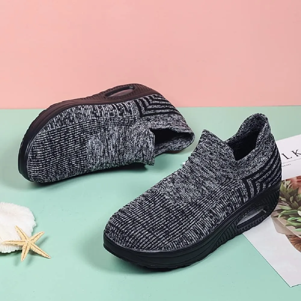 Breathable Casual Air Cushion Slip-On Orthopedic Diabetic Walking Shoes, Women's Walking Shoes Sock Sneakers