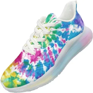 Breathable Walking Shoe Fashion Atmospheric Cushion Running Shoes for Women Comfort Soft Rubber Sole Non Slip Shoes for Gym Size 6-11 White Sole