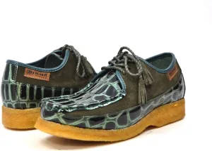 British Collection - Crown Croc Suede and Croc Lace Up Men Shoes
