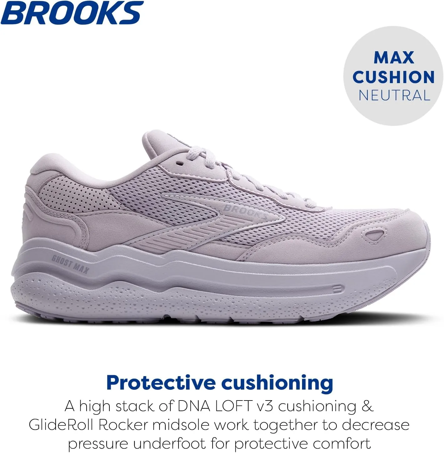 Brooks Women's Ghost Max Suede/Leather Neutral Running & Walking Shoe