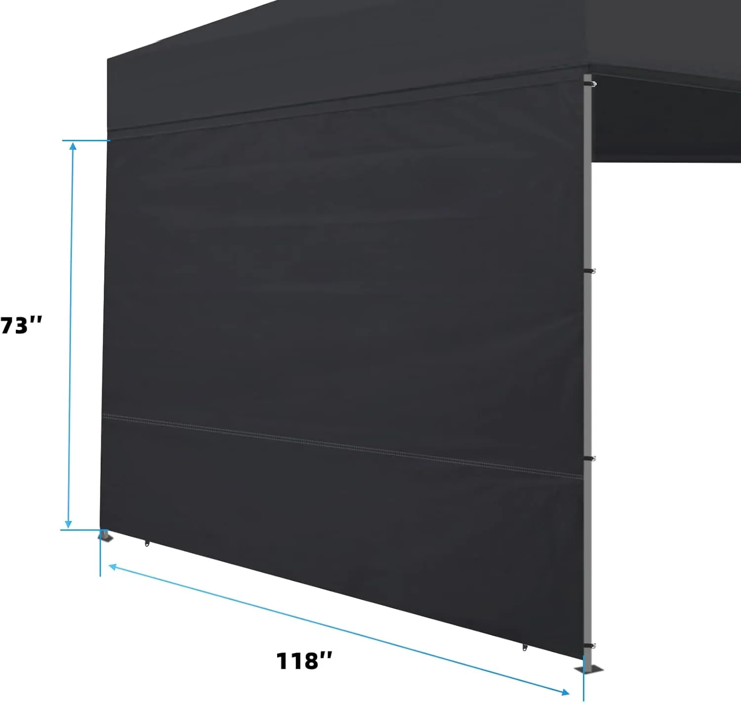 Canopy Tent Sidewalls for 10×10 Pop Up Canopy, 3 Pack Instant Canopy Sunwall, Waterproof and UV Protection Canopy Shade Wall, Straight Leg Canopy Sidewalls 3 PCS Only(Black)