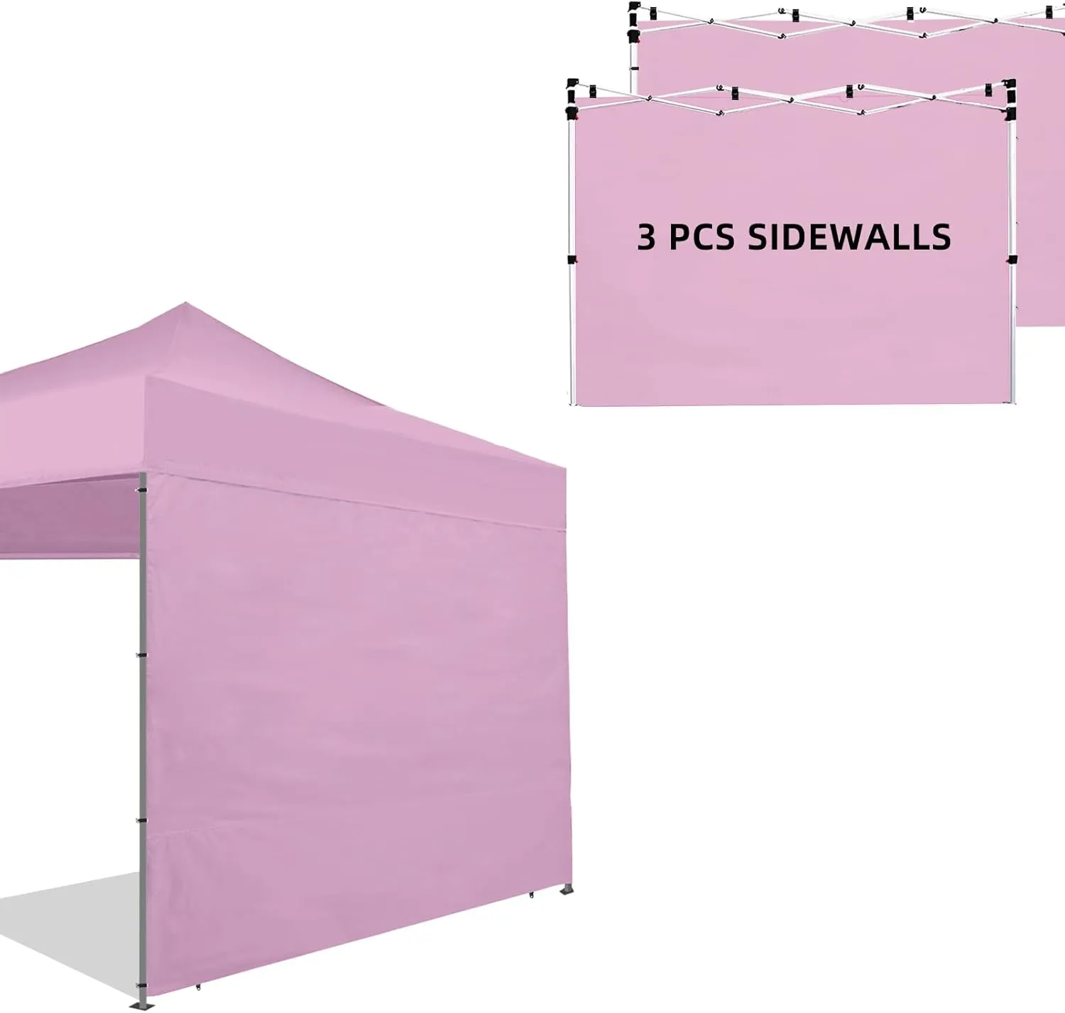 Canopy Tent Sidewalls for 10×10 Pop Up Canopy, 3 Pack Instant Canopy Sunwall, Waterproof and UV Protection Canopy Shade Wall, Straight Leg Canopy Sidewalls 3 PCS Only(LightPink)