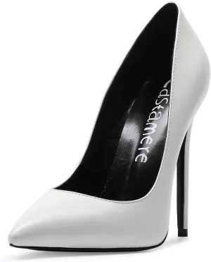 Castamere Womens High Heel Pumps Slip-on Pointy-Toe Elegant Stilettos Comfort Sexy Heel Shoes 4.7Inch Heels Black Lining