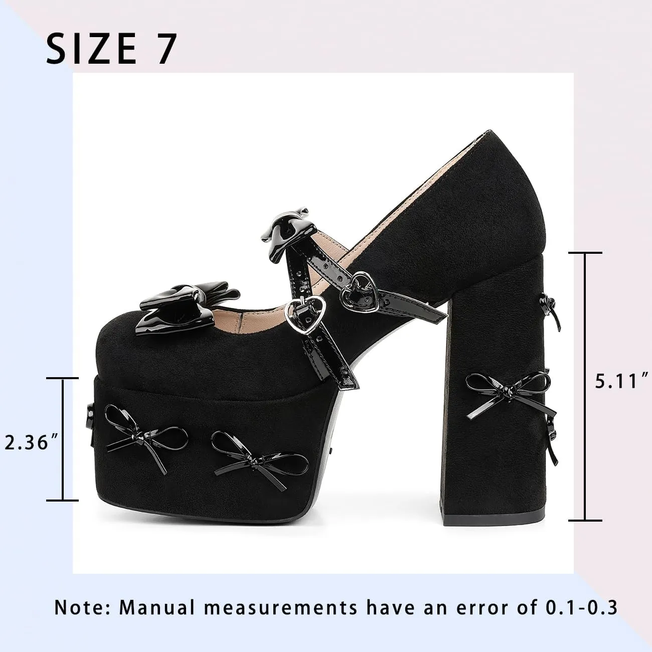 CELNEPHO Platform Mary Jane Shoes for Women Cute Bow Buckle High Chunky Heel Cute Suede Dress Shoes Goth Pumps Shoes Uniform Oxfords Outdoor