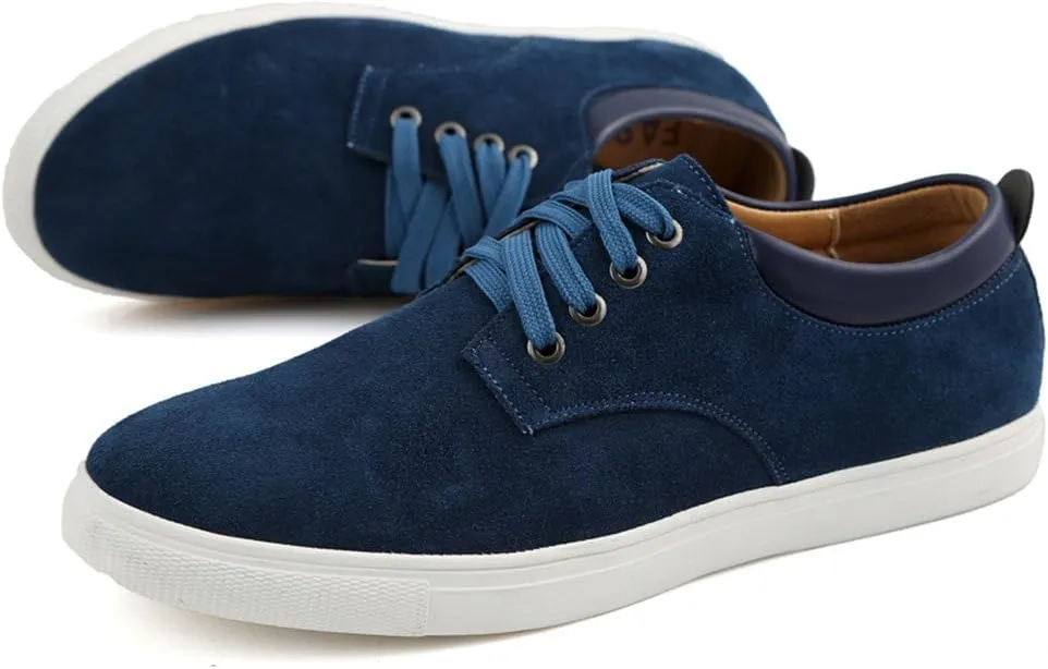 ChicWind Men's Casual Suede Lace Up Loafers Classic Flats Sneakers