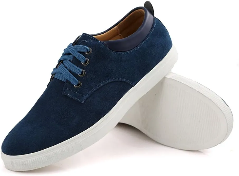 ChicWind Men's Casual Suede Lace Up Loafers Classic Flats Sneakers