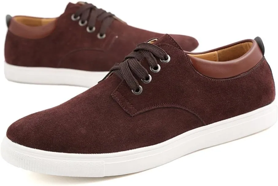 ChicWind Men's Casual Suede Lace Up Loafers Classic Flats Sneakers