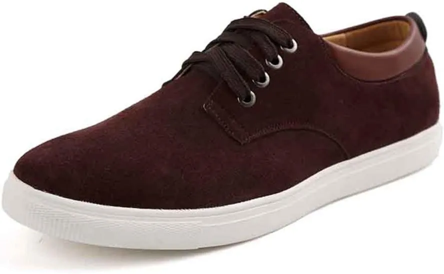 ChicWind Men's Casual Suede Lace Up Loafers Classic Flats Sneakers