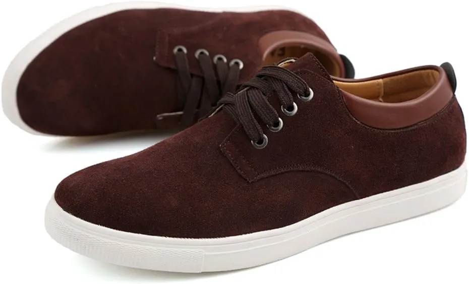 ChicWind Men's Casual Suede Lace Up Loafers Classic Flats Sneakers