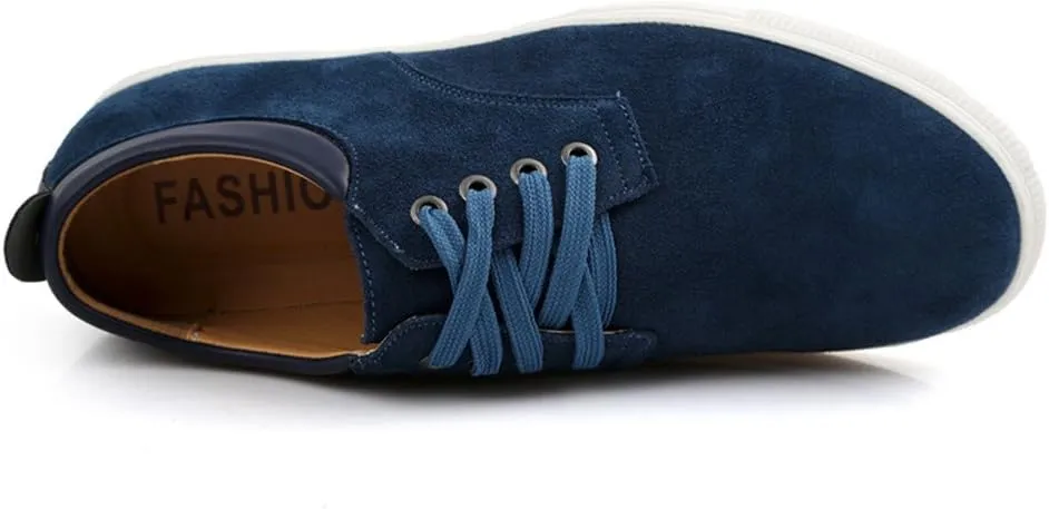 ChicWind Men's Casual Suede Lace Up Loafers Classic Flats Sneakers