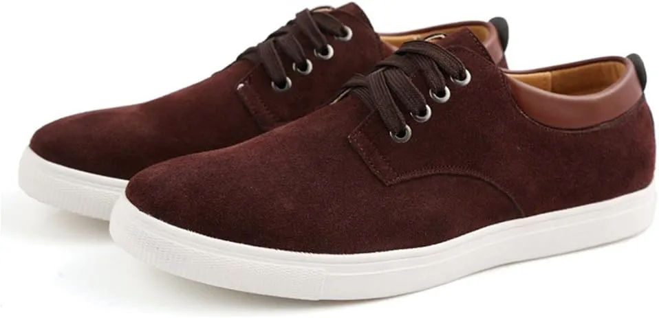 ChicWind Men's Casual Suede Lace Up Loafers Classic Flats Sneakers