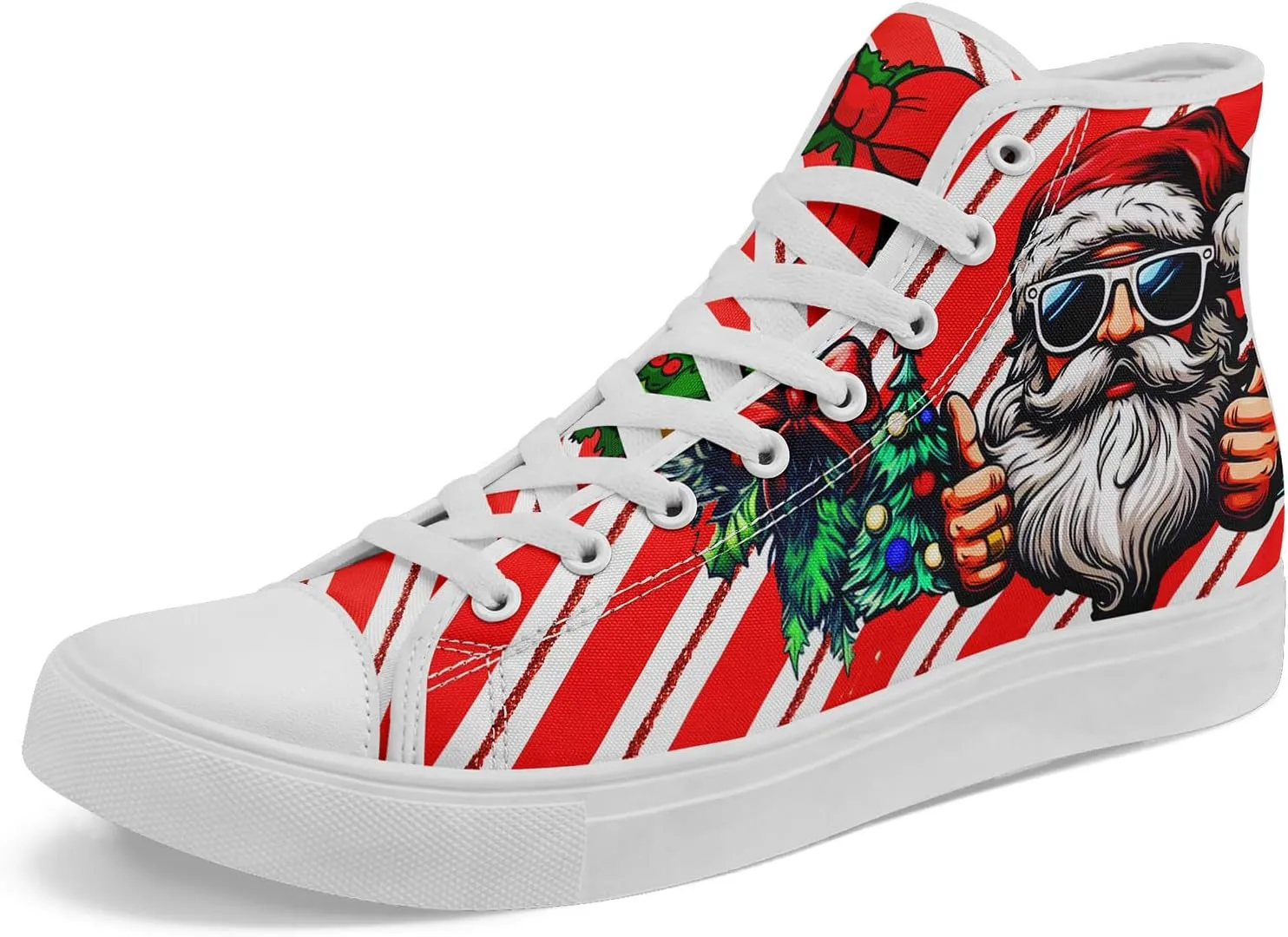 Christmas High-Top Sneakers for Womens Girls,Holiday-Themed Canvas Shoes Comfortable Casul high Tops,Xmas Gift