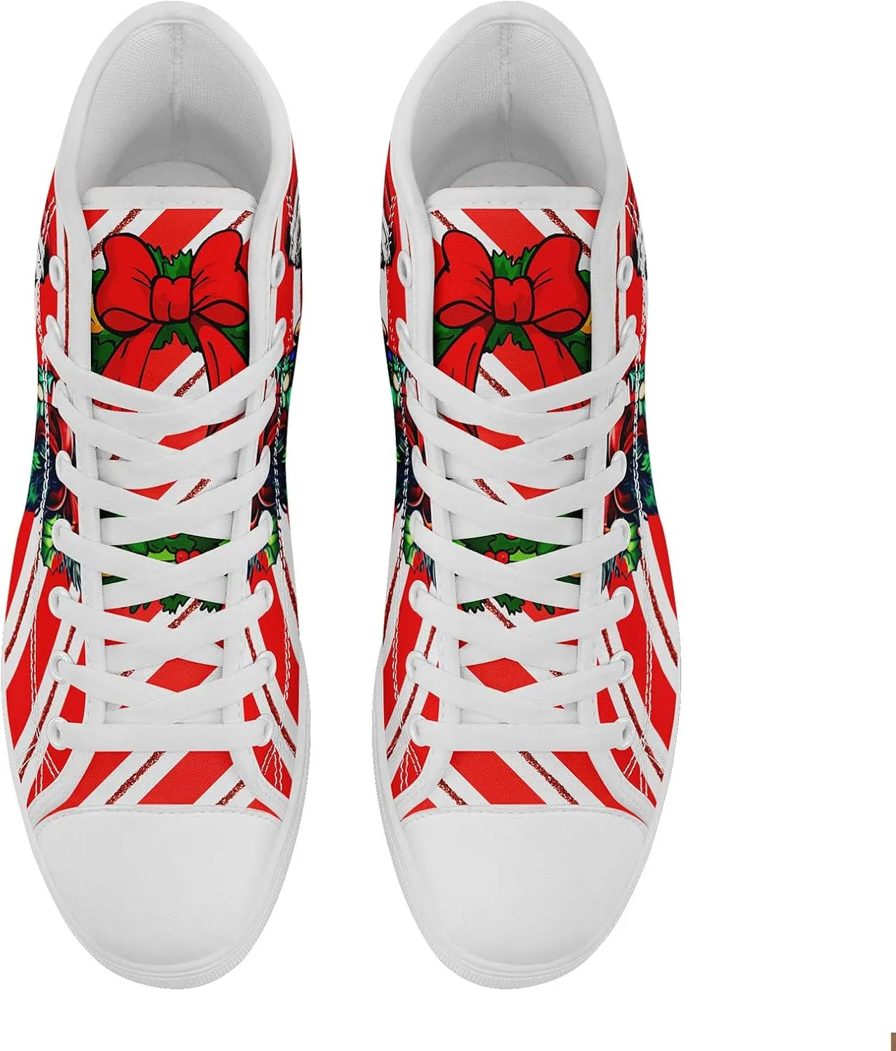Christmas High-Top Sneakers for Womens Girls,Holiday-Themed Canvas Shoes Comfortable Casul high Tops,Xmas Gift