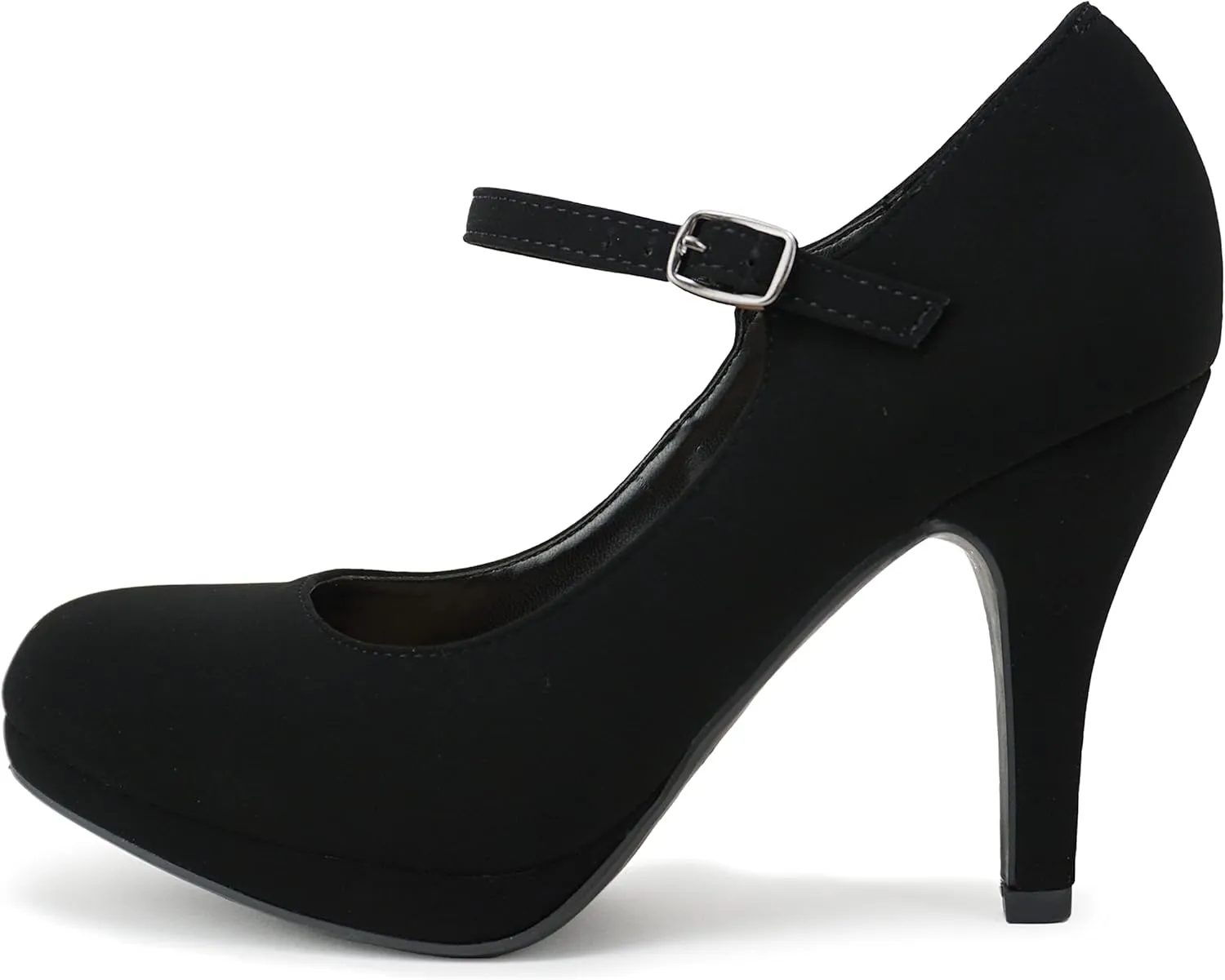 CITYCLASSIFIED “Dennis” ~ Women’s Comfort Extra Padding Insole Stiletto Heel Mary Jane Strap Pump Office Ladies Closed Round Toe Pumps Shoes