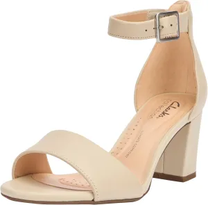 Clarks Women's Deva Mae Court Shoes, Ivory leather, 6 Women
