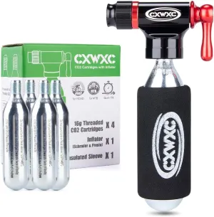 CO2 Inflator Kit with 16g/ 25g CO2 Cartridges - Presta & Schrader Valve Compatible - CO2 Bike Pump for Road and Mountain Bikes
