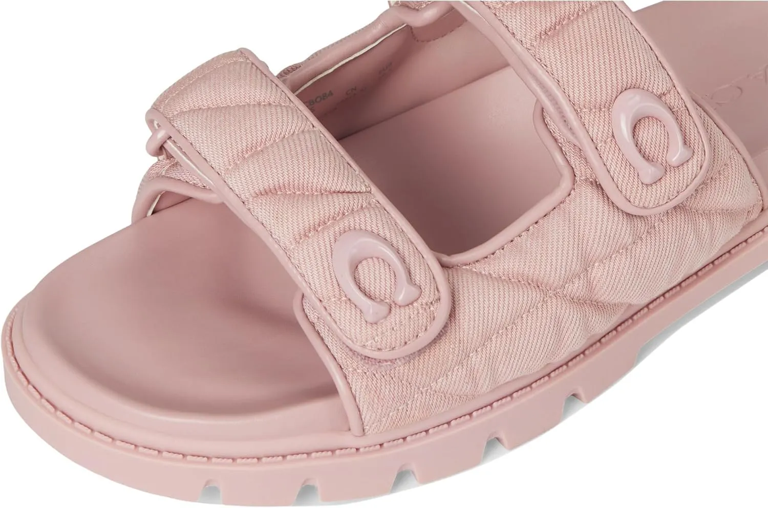 Coach Women's Denim Quilted Sculpted C Double Band Sandal Flat