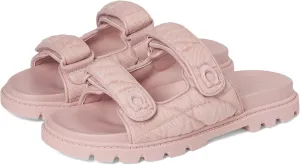 Coach Women's Denim Quilted Sculpted C Double Band Sandal Flat