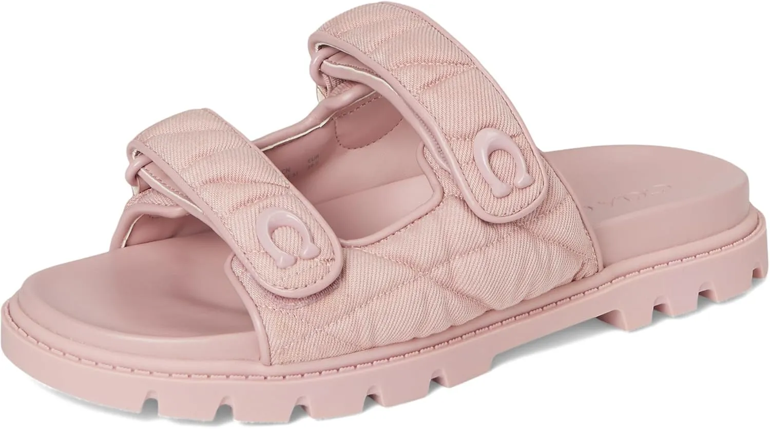 Coach Women's Denim Quilted Sculpted C Double Band Sandal Flat
