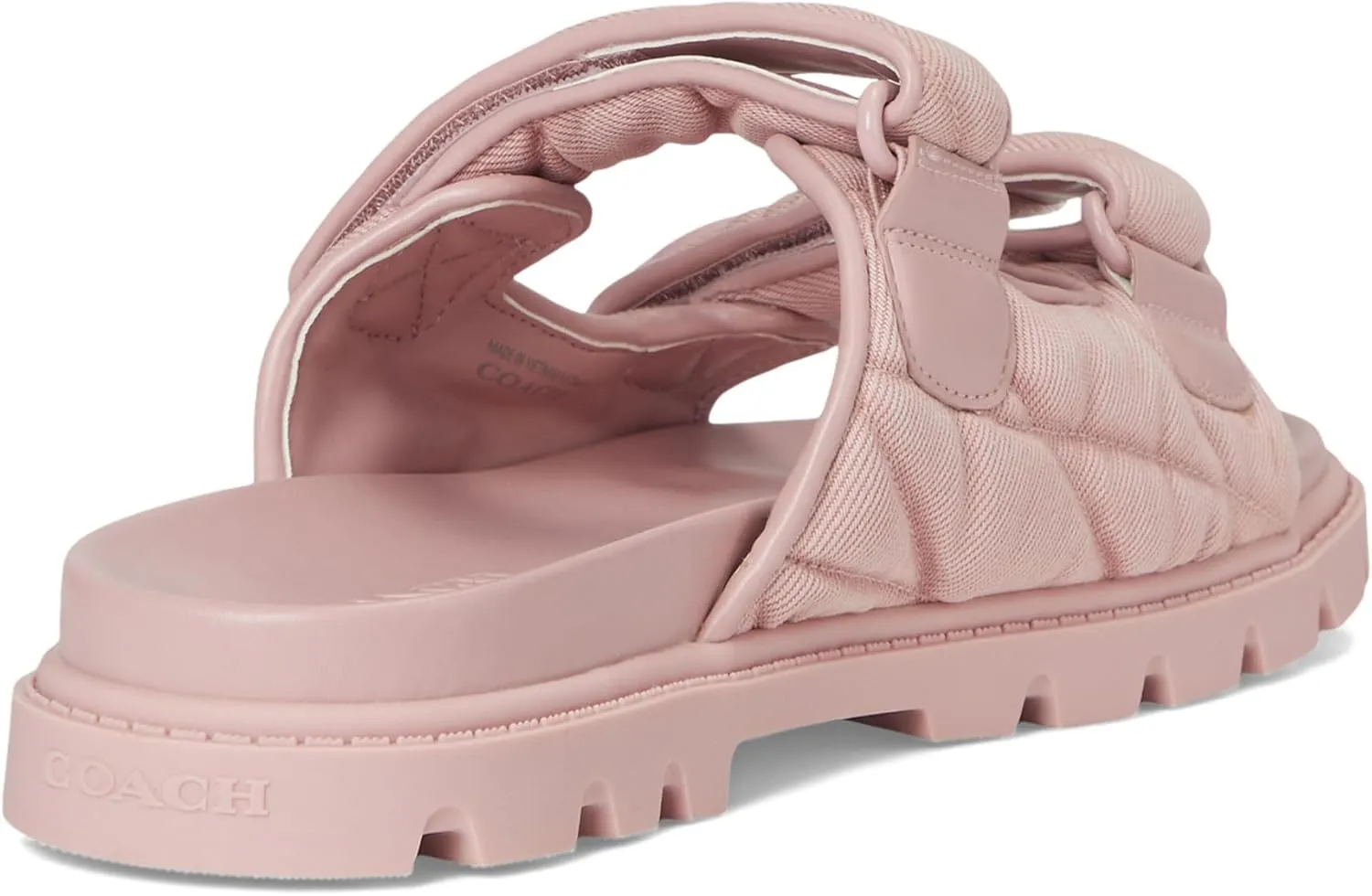 Coach Women's Denim Quilted Sculpted C Double Band Sandal Flat