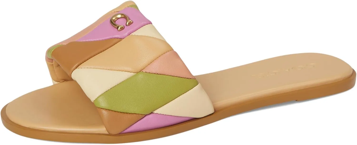 Coach Women's Quilted Denim Holly Sandal Flat
