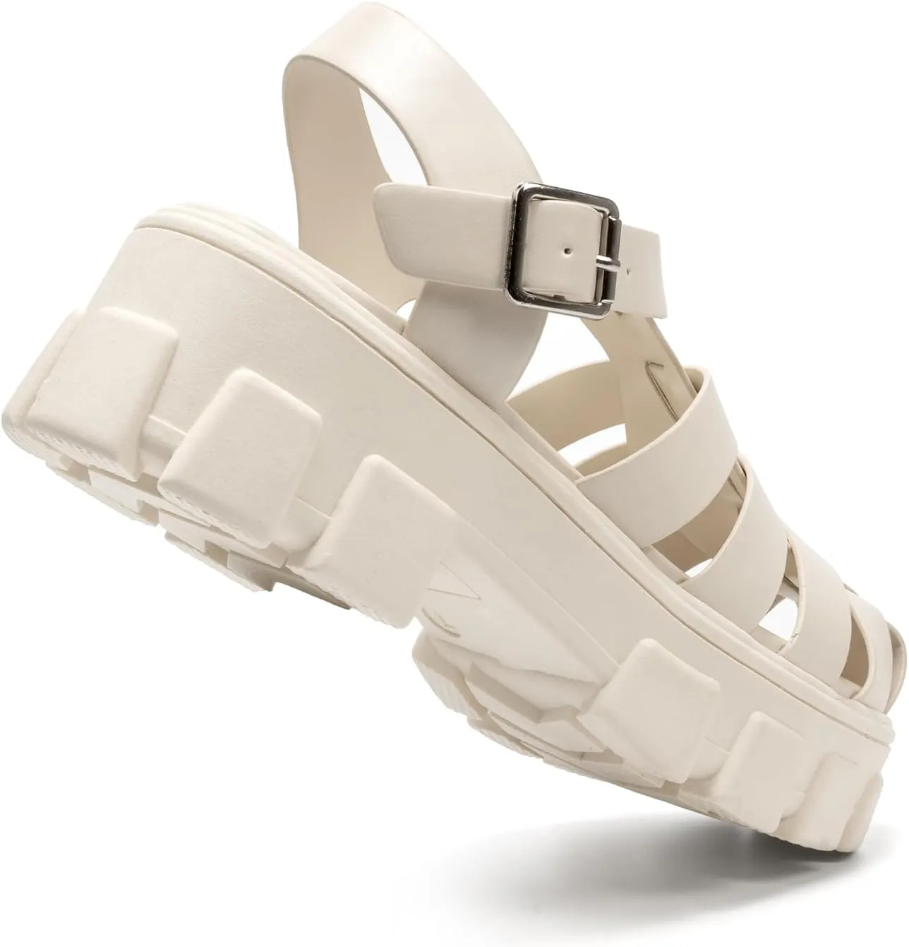 Colgo Womens Platform Wedge Sandals Chunky Block Heeled Adjustable Buckle Fisherman Sandals for Summer