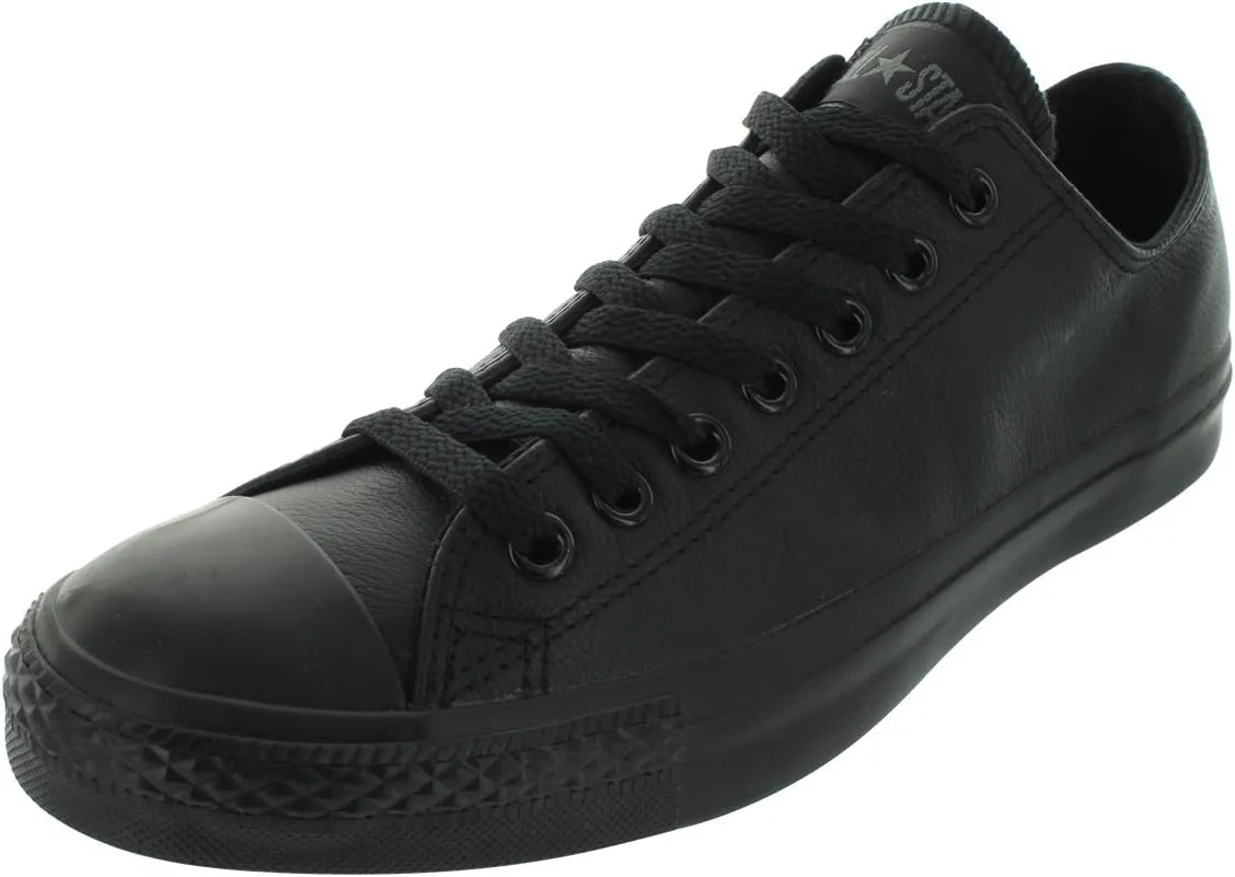 Converse Unisex Chuck Taylor® All Star® Leather Ox Black Monochrome Men's 8, Women's 10 Medium