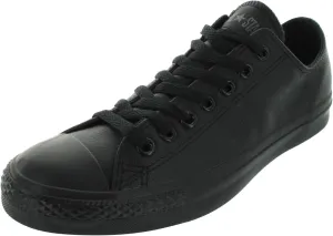 Converse Unisex Chuck Taylor® All Star® Leather Ox Black Monochrome Men's 8, Women's 10 Medium