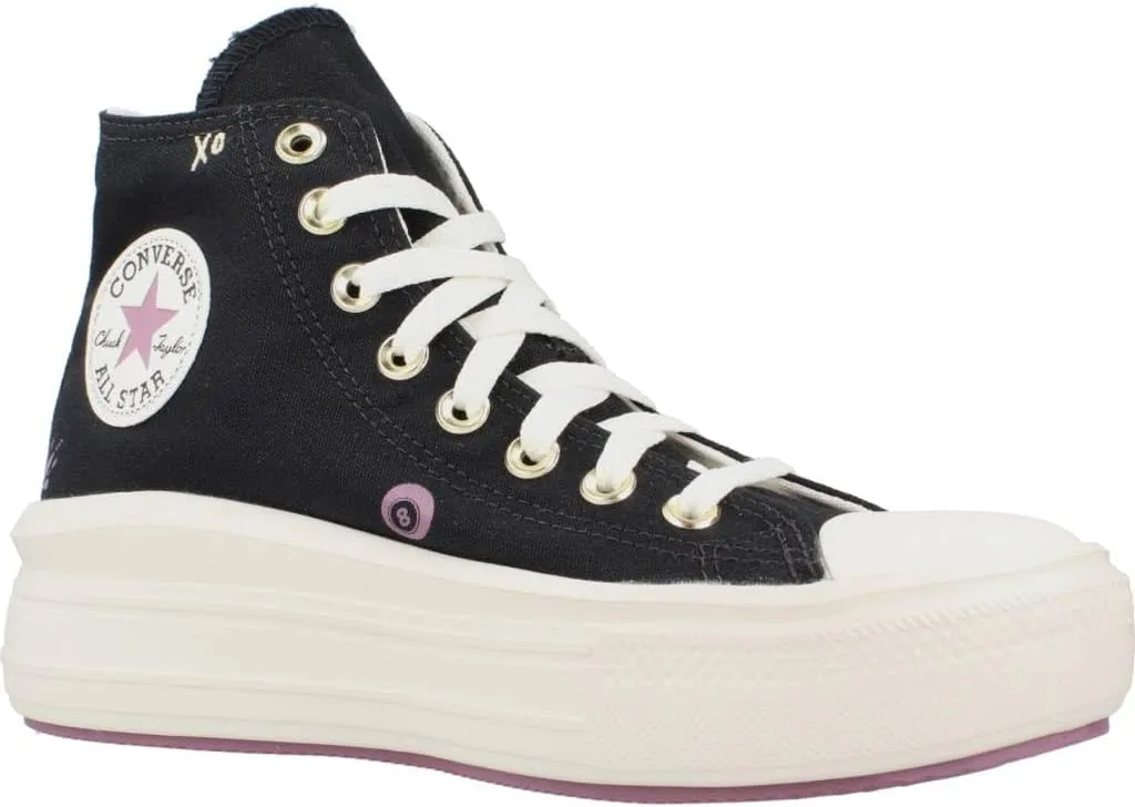Converse Unisex Chuck Taylor All Star Move Hi Top Sneaker - Lace up Closure Style - Black/Dreamy Dahlia/Egret