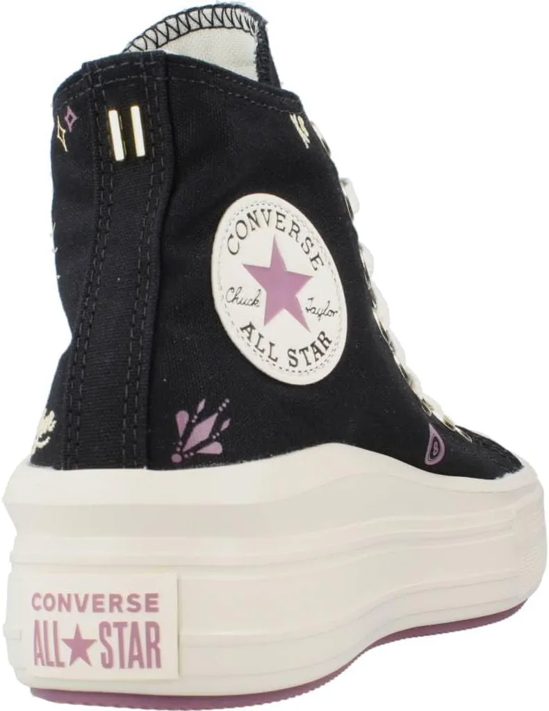 Converse Unisex Chuck Taylor All Star Move Hi Top Sneaker - Lace up Closure Style - Black/Dreamy Dahlia/Egret