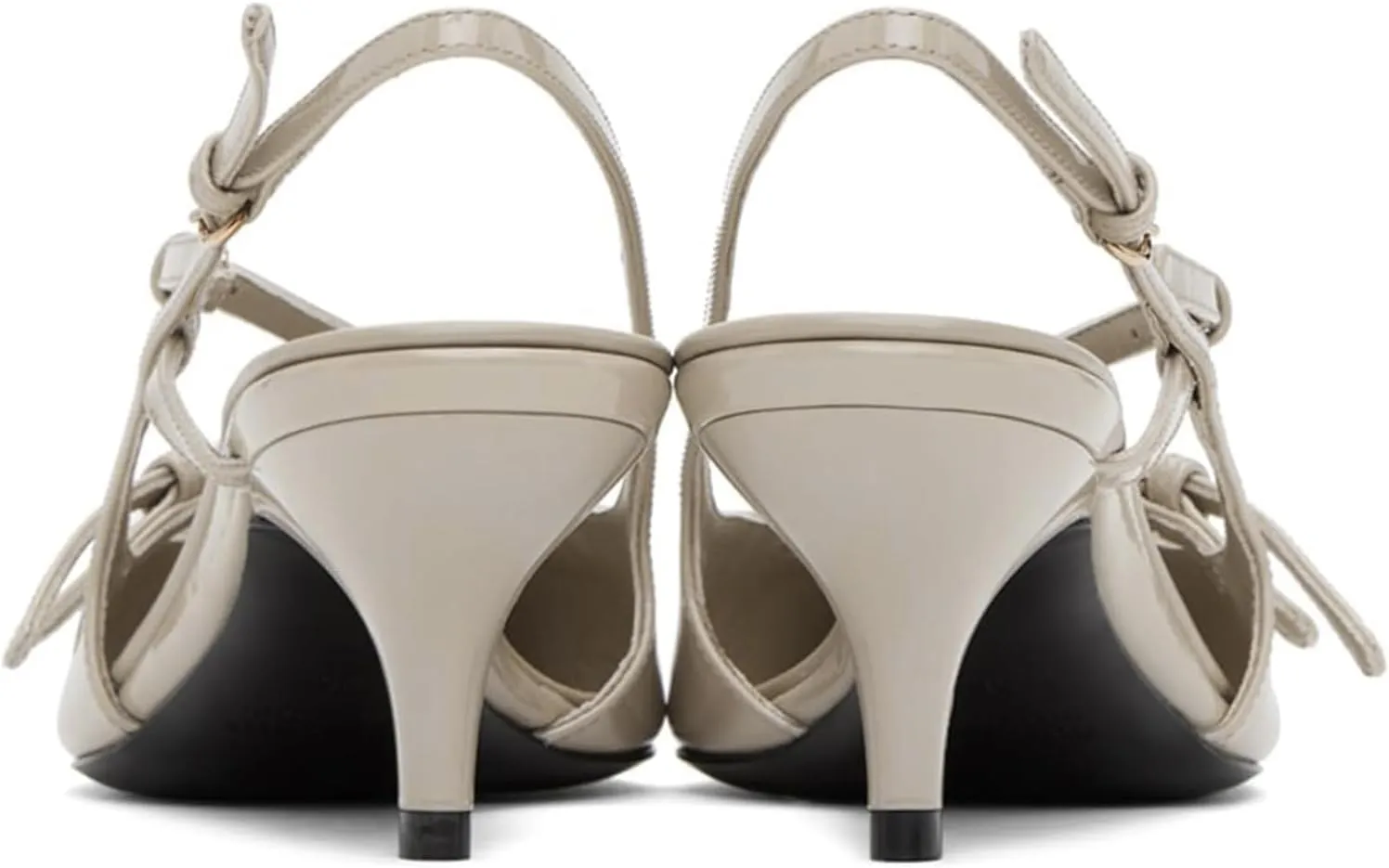 CORNMOOD Slingback Kitten Heels for Women Pointed Toe Stiletto Low Heels with Buckle Strap Heeled Pumps Sandals