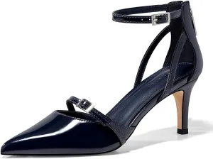 Coutgo Women's Stiletto High Heels Closed Pointed Toe Buckle Ankle Strap Pumps Wedding Party Dress Shoes