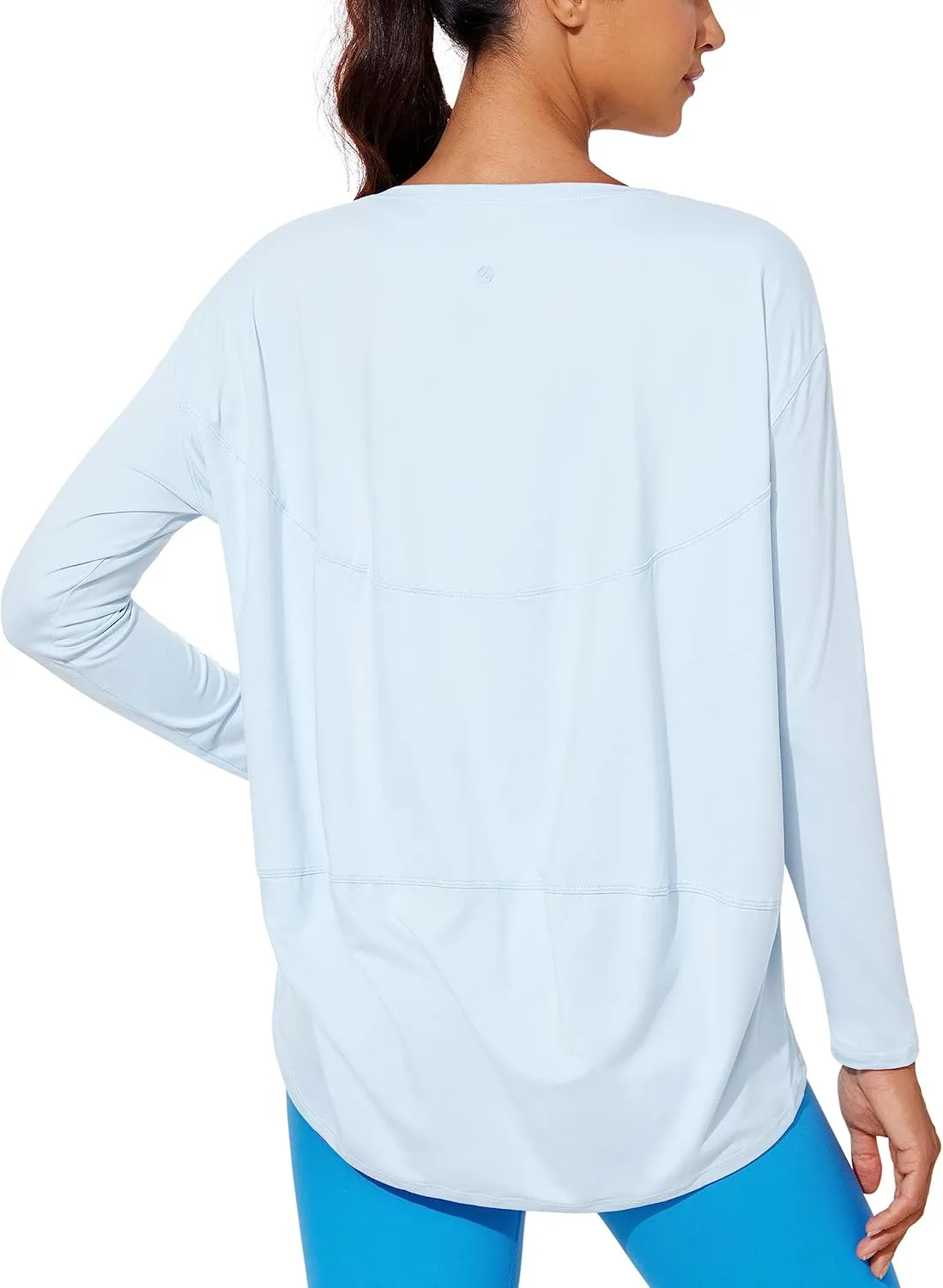 CRZ YOGA Womens UPF 50  Lightweight Long Sleeve Workout Shirts Sun Protection Loose Quick Dry Hiking Tops Outdoor Fishing
