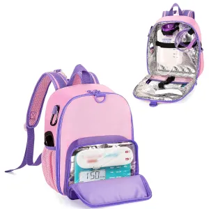 CURMIO Feeding Pump Backpack Compatible with Kangaroo Joey and Compatible with EnteraLite Infinity, Enteral Feeding Tube Bag Backpack for 500ml Feeding Bag, G Tube, J Tube or GJ Tube, Pink, Bag Only