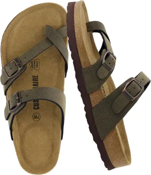 CUSHIONAIRE Women's Luna Cork Footbed Sandal With  Comfort