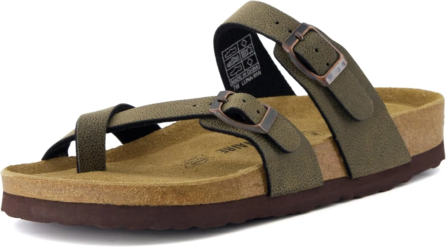 CUSHIONAIRE Women's Luna Cork Footbed Sandal With  Comfort